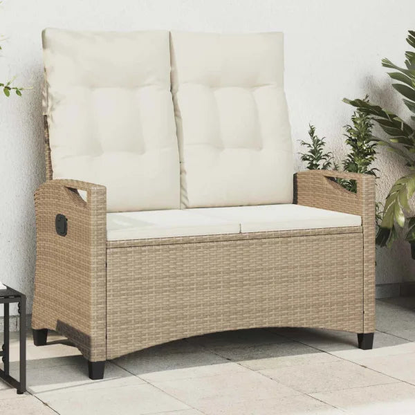 vidaXL Havebænk Beige og creme 105 x 60 x 112 cm Stål og Polyester