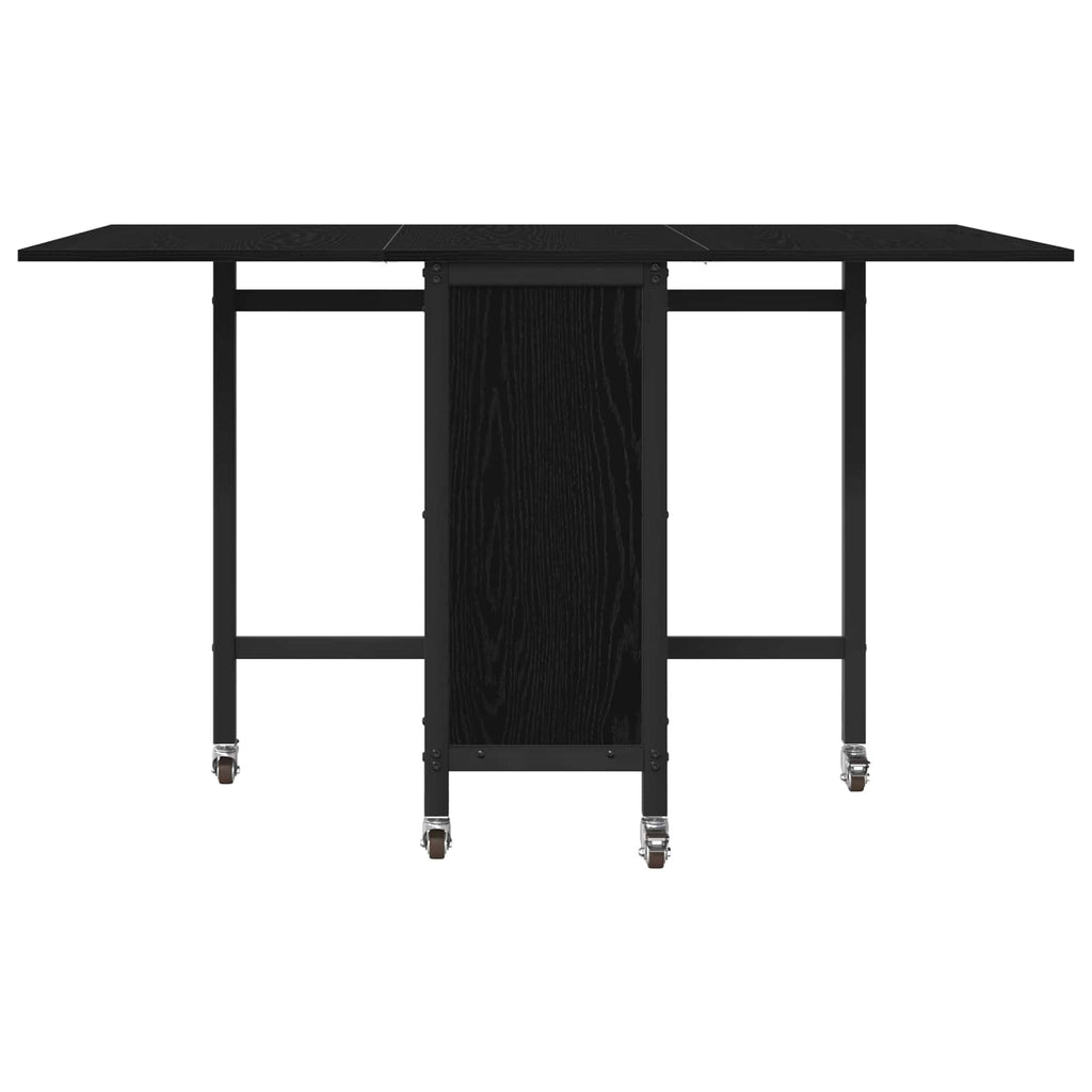Foldbart Spisebord Med Hjul 130 X 80 X 76,5 Cm Konstrueret Træ