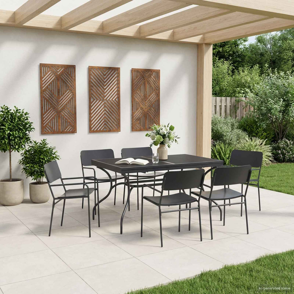 Udvidelig Mesh Spisebord Antracit 212 X 90 X 76 Cm Stål
