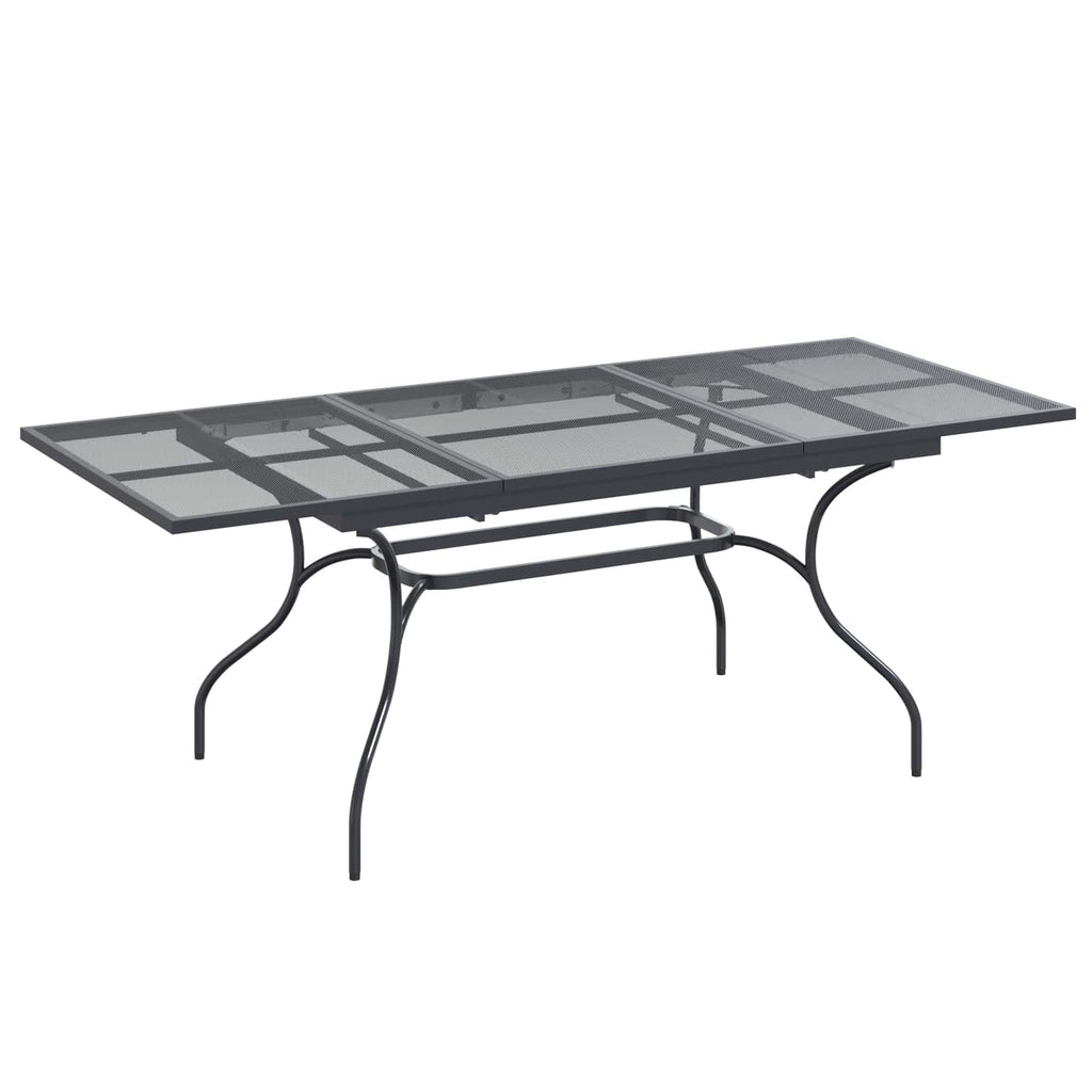 Udvidelig Mesh Spisebord Antracit 212 X 90 X 76 Cm Stål