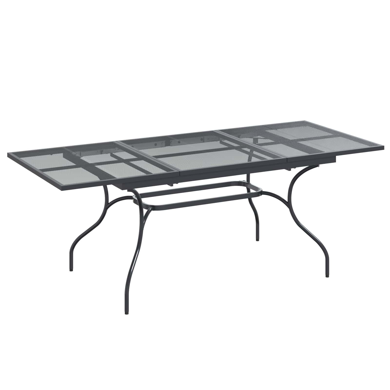Udvidelig Mesh Spisebord Antracit 212 X 90 X 76 Cm Stål