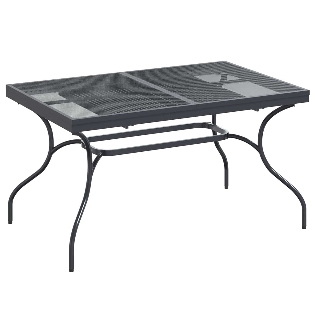 Udvidelig Mesh Spisebord Antracit 212 X 90 X 76 Cm Stål