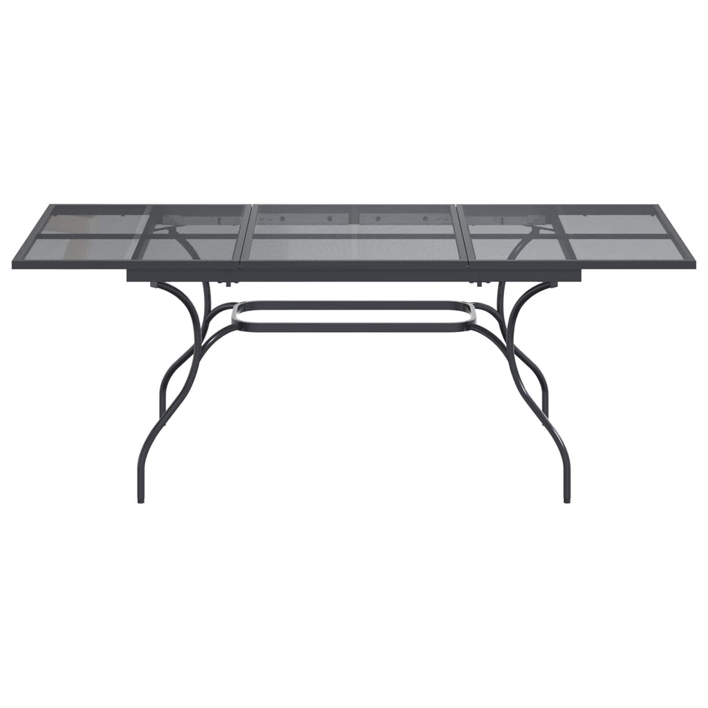 Udvidelig Mesh Spisebord Antracit 212 X 90 X 76 Cm Stål