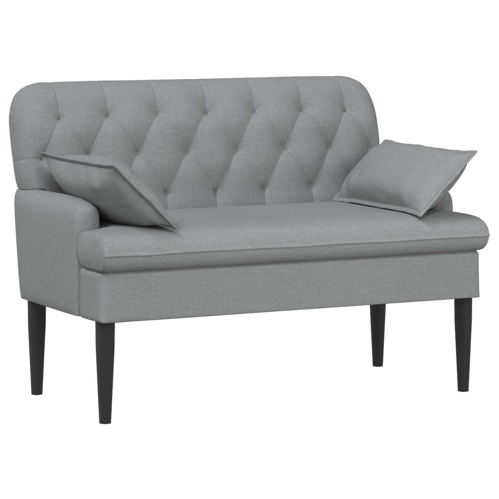 Lænestol Med Knap Tufting Lysegrå 111 X 68 X 80 Cm Stof