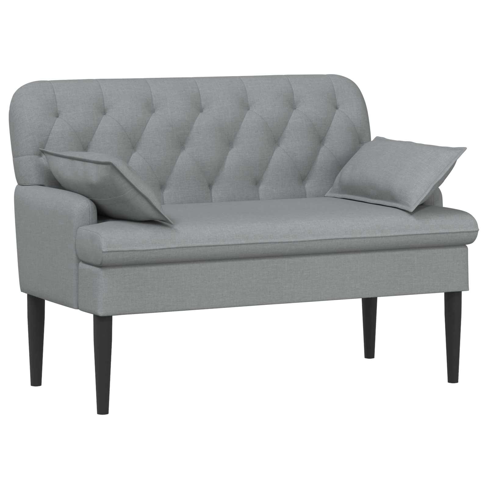 Lænestol Med Knap Tufting Lysegrå 111 X 68 X 80 Cm Stof