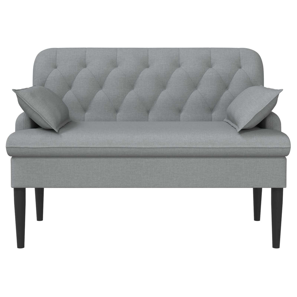 Lænestol Med Knap Tufting Lysegrå 111 X 68 X 80 Cm Stof