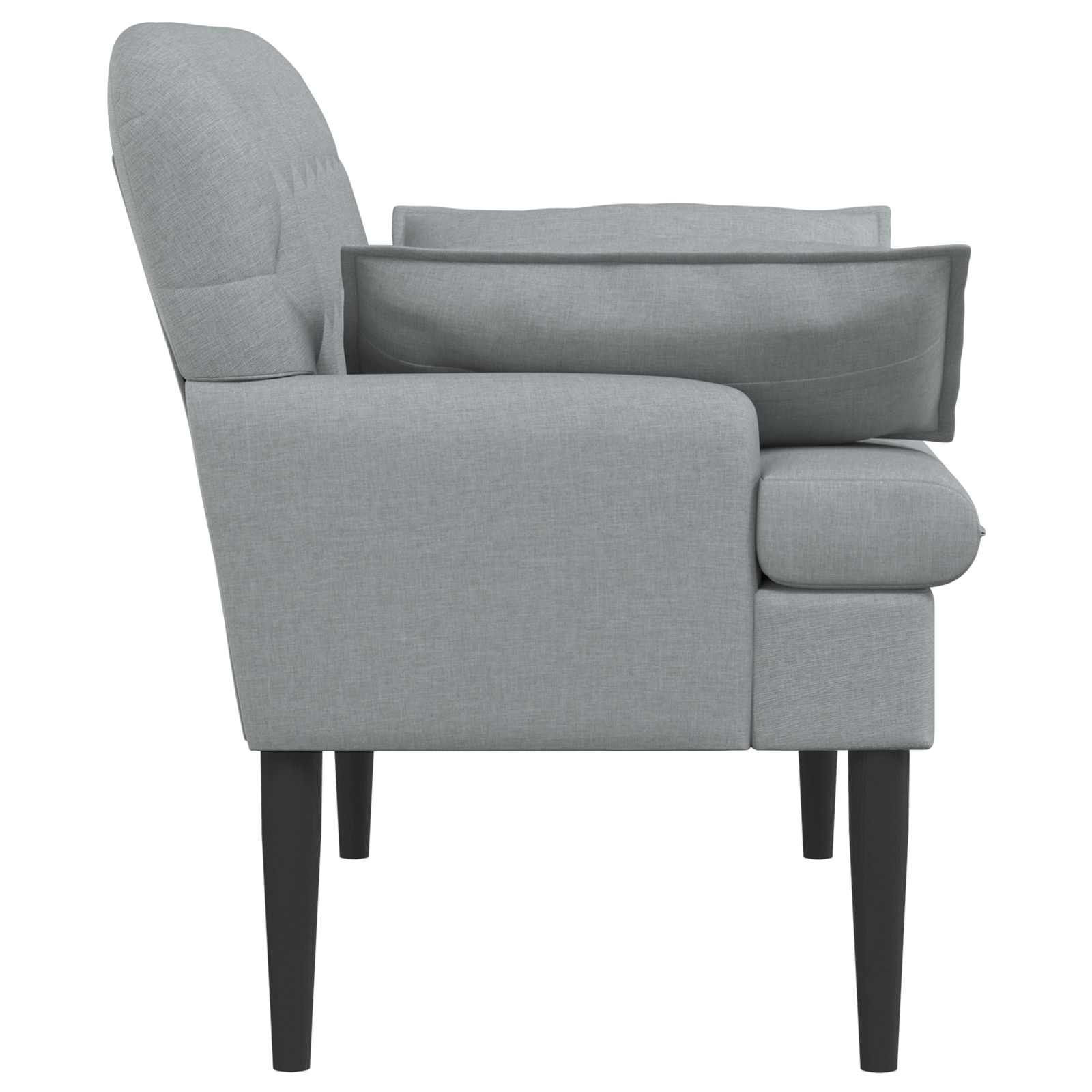 Lænestol Med Knap Tufting Lysegrå 111 X 68 X 80 Cm Stof
