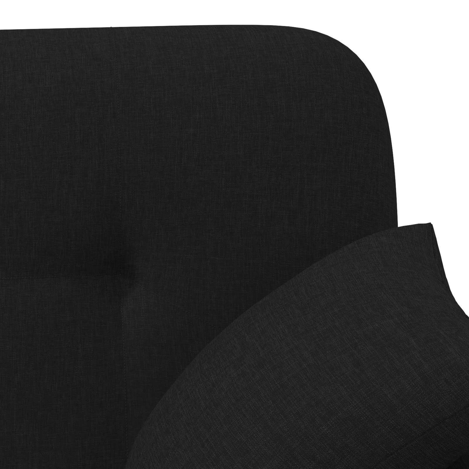 Lænestol Med Knap Tufting Sort 120 X 65 X 79 Cm Stof
