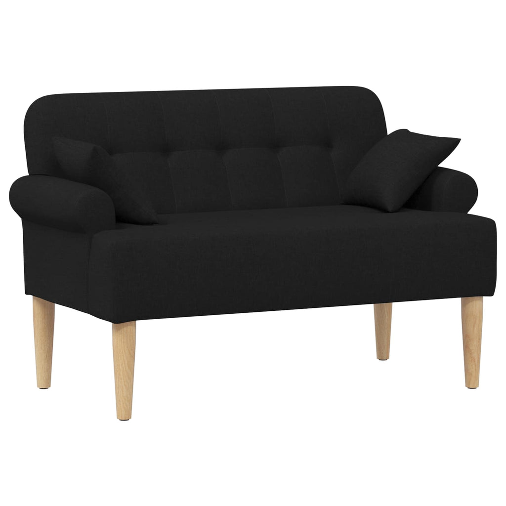 Lænestol Med Knap Tufting Sort 120 X 65 X 79 Cm Stof
