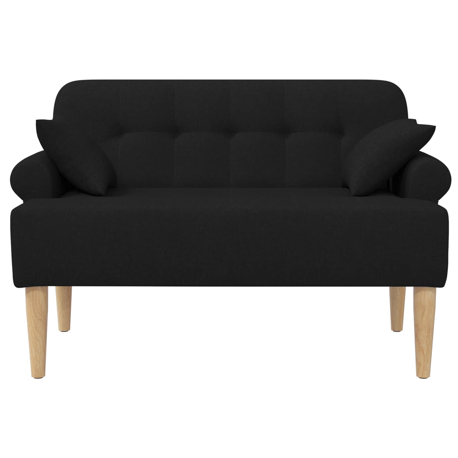 Lænestol Med Knap Tufting Sort 120 X 65 X 79 Cm Stof