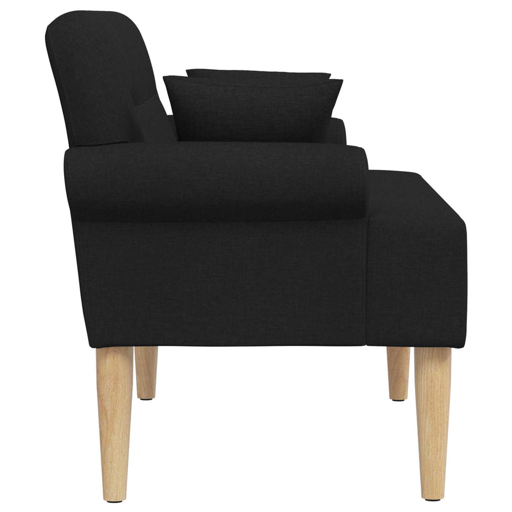 Lænestol Med Knap Tufting Sort 120 X 65 X 79 Cm Stof